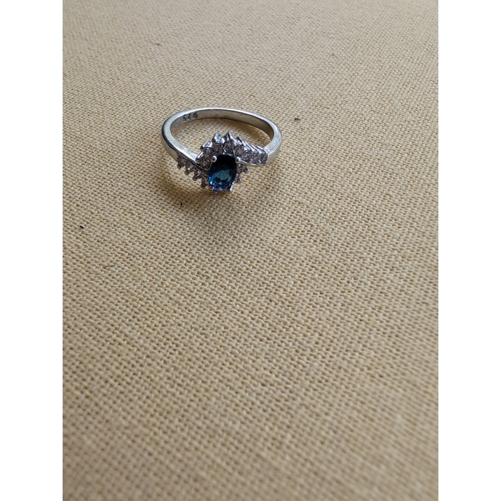 Oval Cut Natural London‎ Blue Topaz 925 Sterling Silver Size 7